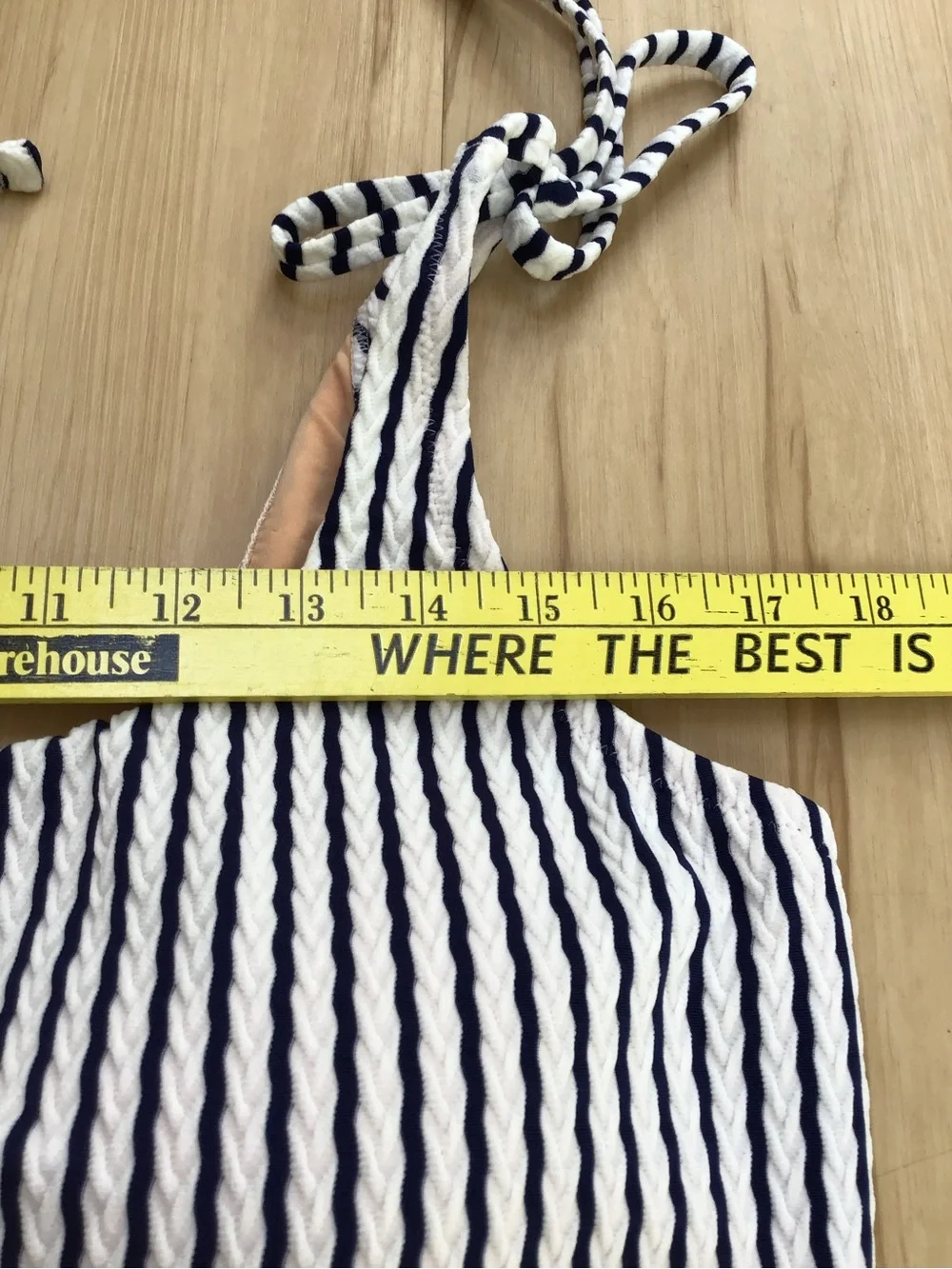 J. Crew Navy & White Striped Tie-Shoulder‎ One-Piece Swimsuit XXL Nautical NWT
